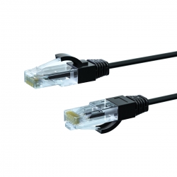 0.15m CAT6A THIN U/UTP LSZH 28 AWG RJ45 Network Cable | Black - 004.650.2002
