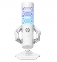 ASUS ROG CARNYX White Gaming Microphone,Studio-grade 25 mm condenser capsule, 192 kHz / 24-bit sampling rate, High-pass filter, ASUS Aura Sync ROG CARNYX/WHT