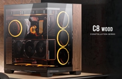Antec C8 Wood E-ATX, ATX, Seamless Edge View Front and Side, USB-C, 4mm Tempered Glass, 360mm liquid cooler top, bottom, side. 2x USB 3.0 Black Case. C8-Wood