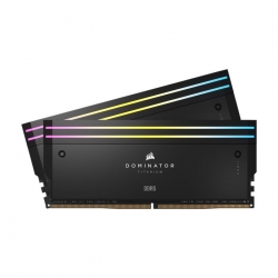 Corsair DOMINATOR® TITANIUM RGB 64GB (2x32GB) DDR5 DRAM 6400MT/s CL32 Intel XMP Memory Kit — Black CMP64GX5M2B6400C32