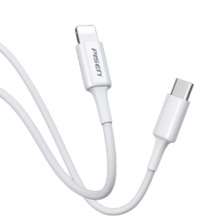 Pisen Lightning to USB-C Cable (1M) White - Support Safe Charge 2.4A, Stretch-Resistant, Reinforced, Durable, Apple iPhone/iPad/MacBook 6.94E+12