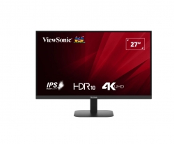 ViewSonic 27" 4K 3840 x 2160 SuperClear IPS, HDR10, 2x HDMI and DP x1, Eye Pro Tech.Seamless, VESA 75, Eco Mode, Joy Key rear, Office Monitor VA2708-4K-MHD