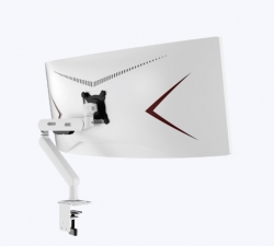 AOC AM406W White Desk-mount monitor arm with Alloy Structure. Mechanical Spring. Full Range Motion 17-40" up to 12KG VESA 100 and 75mm AM406W