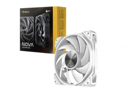 Antec Nova White 120 PWM 3-Phase Speed Controller. Low Power, High Heat Dissipation, Low Noise Ultimate Fan - 1x Fan with controller NOVA120-W