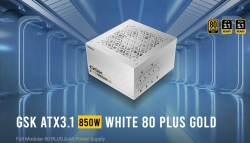 Antec GSK850 80+ Gold White Fully Modular ATX 3.1, PCI-E 5.1 latest High Quality Japanese Capacitors, Ultimate performance and reliability, PSU GSK850 White AU