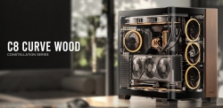 Antec C8 CURVE Wood E-ATX, ATX Seamelss View Front and Side, USB-C, 4mm Tempered Glass, 360mm liquid cooler top, bottom, side. 2x USB 3.0 Black Case. C8 Curve Wood