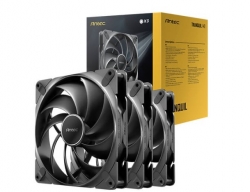 Antec Tranquil140, PWM, 2000RPM, 59.23CFM, 2.46mmH₂O, 4 Pin PWM Connector, 140mm x 25mm Performance case Fan, Tranquil Series 3 Pack TQ140-3PK