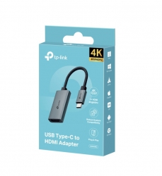 TP-Link UA520C USB Type-C to HDMI Adapter, 1× USB-C Connector，1× HDMI 4K 60Hz Port, Plug and Play, Fast Heat Dissipation, Flexible and Durable UA520C