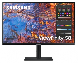 Samsung S80PB 27" ViewFinity UHD 60Hz IPS HRD Monitor USB-C LAN 3840x2160 5ms Height Adjust Tilt Swivel Pivot DisplayPort HDMI USB Hub USB-C VESA LS27B800PXEXXY