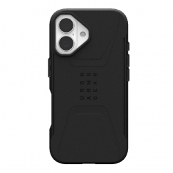 UAG Civilian MagSafe Apple iPhone 16 (6.1") Rugged Case - Black (114446114040), 20ft. Drop Protection (6M), Raised Screen Surround, 10 Years Warranty 1.14446E+11