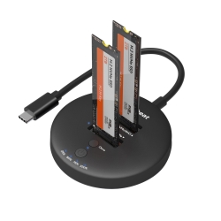 mbeat H3 USB 3.2 Gen2x2 20Gbps Dual M.2 NVMe SSD Dock with Clone Duplicator (Black) Clone Speed: Up to 15Gbps Product Weight (with Cable): 96g MB-HDD-M2H3CL