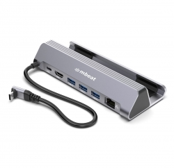 mbeat USB-C Gaming Dock for Steam Deck & ROG Ally 100W PD pass-through 4K@60Hz (3840 × 2160) Gigabit Ethernet up to 10/100/1000Mbps 5Gbps data MB-DOCK-SA01