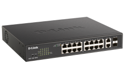 D-Link | DGS-1100-18PV2 | 18 Port Gigabit Smart Managed PoE Switch with 16 PoE and 2 Combo RJ45/SFP Ports (130W PoE budget) - DL.DGS.1100.18PV2
