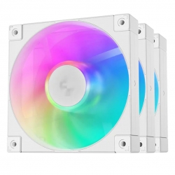 DeepCool FD12 WH ARGB(3IN1) 120mm Case Fans, 4-pin PWM, 400~2050 RPM, Hydro Bearing, Addressable RGB LED R-FD12-WHAPN3-G