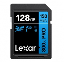 Lexar High-Performance 800x PRO 128GB SDHC™/SDXC™ UHS-I Card BLUE Series up to 150MB/s1 shoot high-quality images and stunning 1080p Full-HD and 4K U LSD0800P128G-BNNNG