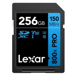 Lexar High-Performance 800x PRO 256GB SDHC™/SDXC™ UHS-I Card BLUE Series speeds of up to 150MB/s1 shoot high-quality images and stunning 1080p Full-HD LSD0800P256G-BNNNG
