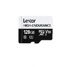 Lexar High-Endurance microSDXC™ UHS-I cards 128G High-Endurance microSDXC UHS-I, C10, UHS-I (U3), V30, up to 100MB/s read, up to 45MB/s wr LMSHGED128G-BCNNG