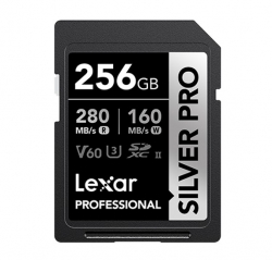 Lexar Professional SILVER PRO 256GB SDXC™ UHS-II Card 256GB—C10, UHS-II(U3), V60, Silver Pro, up to 280MB/s read, 160MB/s write LSDSIPR256G-BNNNG