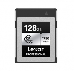 Lexar Professional CFexpress™ Type B card Silver Series 128GB—Up to 1750MB/s read, up to 1300MB/s write,minimum sustained write speed 480MB/s1 LCXEXSL128G-RNENG