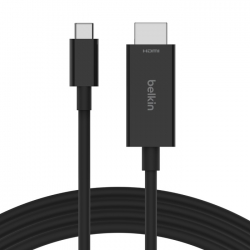 Belkin Connect USB-C to HDMI Cable 2M - Black (AVC012bt2MBK), Supports resolutions up to 8K 60Hz and HDR10+, Plug and Play