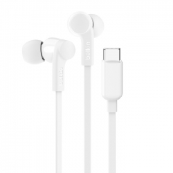 Belkin SoundForm Headphones With USB-C Connector (USB-C Headphones) - White (G3H0002fqWHV2), Sweat and Splash Resistance, Built-In Microphone, 2YR G3H0002fqWHV2