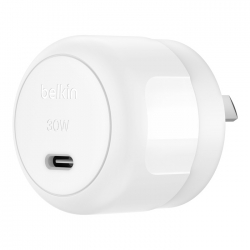 Belkin BoostCharge USB-C PD 3.0 PPS Wall Charger 30W - White(WCA008auWH),Dynamic Power Delivery,Compact,travel-ready design,USB-C PD 3.0 Certified,2YR WCA008auWH