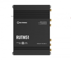 Teltonika RUTM51 Industrial 5G Router, 5G dual SIM cellular, 5 Gigabit Ethernet ports, Dual-Band Wi-Fi, Backward Compatible with 4G, PSU included RUTM51100400