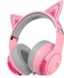 Edifier G5BT Cat Pink Hi-Res Bluetooth Gaming Headset with Hi-Res, Low Latency 45ms (+5ms), RGB Lighting, Multi-Mode, Bluetooth v5.2/AUX