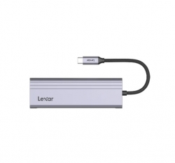 Lexar 7-in-1 USB-C Hub H31 transfer speeds up to 312MB/s1 read. For added convenience, it is backwards compatible with UHS-I cards and has a USB-C™ LPAH31N-RNHNG