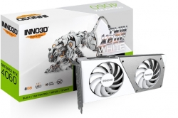INNO3D nVidia GeForce RTX 4060 TWIN OC X2 White 8G GDDR6, 2490MHz Boost Clock, RAM 17Gbps, 3xDP+HDMI, 250x118x42mm (4060) N40602-08D6X-173051W