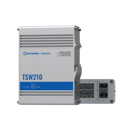 Teltonika | TSW210 | 10 Port Industrial Unmanaged Switch | Rear Panel with DIN Rail Holder ** PSU not included ** - TT.TSW210.DR