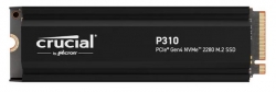 Micron (Crucial) New Crucial P310 2TB Gen4 2280 NVMe SSD w Heatsink 7100/6000 MB/s R/W 440TBW 1000K/1200K IOPS 1.5M hrs MTTF Full-Drive Encryption M.2 PCIe4 5yrs CT2000P310SSD5