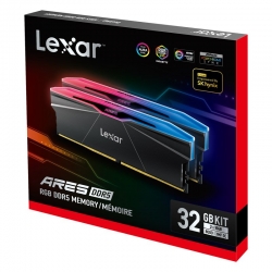 Lexar LD5U16G80C38BR-RGD ARES 2nd Gen U-DIMM DDR5 8000 32GB Kit (16GB*2),CL38, RGB Black, dual pack LD5U16G80C38BR-RGD