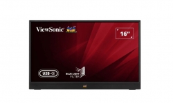 ViewSonic 16" IPS VA1655 FHD USB-C, Mini HDMI, Speakers Video Extension, vertical display, 53 degrees tilt, Mac OS. 1KG Ultra Portable Monitor laptop VA1655-3