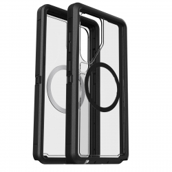 OtterBox Defender XT Clear Magnets Samsung Galaxy S25 5G (6.2") Case Dark Side Clear/Black - (77-97580), DROP+ 7X Military Standard, 7 Years Warranty 77-97580