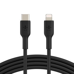 Belkin BoostCharge Lightning to USB-C Cable (1m/3.3ft) - Black (CAA003bt1MBK), 18W Fast Charge, 8,000+ bends tested,480Mbps,USB-C PD, 2 Years Warranty CAA003bt1MBK