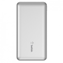 Belkin BoostCharge USB-C PD Power Bank 10K + USB-A to USB-C Cable - Silver (BPB011btSL), 2x USB-A Ports, 1x USB-C Ports, 2YR BPB011btSL