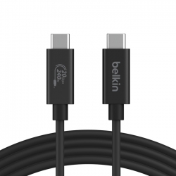 Belkin Connect USB4 Cable (2M/6.6ft) Black - (INZ004BT2MBK), Thunderbolt 4,Thunderbolt 3, USB 3.2, USB 3.0,& USB 2.0 Devices Up To 20 Gbps Speed INZ004BT2MBK