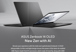 ASUS ZenBook 14"AMD AI R7 3K (2880 x 1800) OLED 16:10, LPDDR5X 32G, USB-C Display / PD, 1TB PCIE G4 Jade Black Win11 Home, 1.2kg Notebook UM3406KA-PP102W