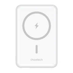 CHOETECH B662-WH USB-A + USB-C + Wireless Magnetic Power bank 5000mAh (White)
