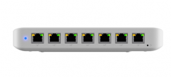 Ubiquiti | USW-Ultra-210W | 210W Compact 8 Port Layer 2 GbE PoE Switch Versatile Mounting, 7 GbE PoE+ Output, 1 GbE Port - PSU Included - UB.USW.ULTRA.210W