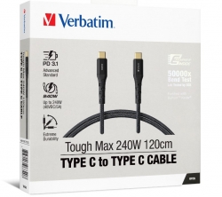 Verbatim Cable 240W USB-C to USB-C 120CM, PD 3.1 and QC 3.0 and 4.0 Premium Cable 66820