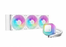 DeepCool LE360 WH V2 WhiteLiquid Cooler 360 mm 6th Gen Pump up to 3400 PWM, Hydro Bearing, IntelLGA1851/1700/1200/1151/1150/1155, AMDAM5/AM4