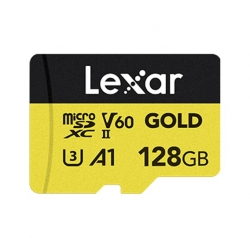 Lexar GOLD micro SDXC UHS-II Card 128G up to 280MB/s read, up to 100MB/s write FULL-HD & 4K Video, up to 280MB/s read, up to 100MB/s write LMSGOLD128G-BNNNG