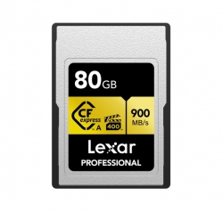 Lexar Professional CFexpress ™Type A card Gold series-CFexpress Type A Professional Gold Series, up to 900MB/s read, 800MB/s write 80GB LCAGOLD080G-RNENG