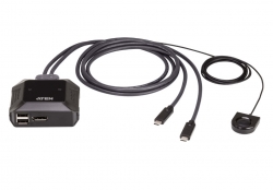 Aten 2-Port 4K DisplayPort USB-C Cable KVM Switch with Remote Port Selector US3312-AT