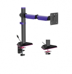 Brateck LDT89-C012L Articulating RGB Lighting Gaming Monitor Arm Matte Black, Fit Screen Size: 17"-40" Up to 12 KG LDT89-C012L