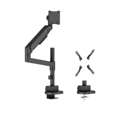 Brateck LDT92-C012P-B Future-Proof Heavy-Duty Pole-Mounted Gas Spring Monitor Arm, Fit Screen Size: 24"-57" Up to 27 KG (new) LDT92-C012P-B