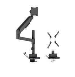 Brateck LDT92-C012UCP-B Future-Proof Heavy-Duty Pole-Mounted Gas Spring Monitor Arm with USB-A/USB-C Ports (new) LDT92-C012UCP-B
