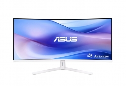 ASUS VU34WCIP-W 34' Eye Care Monitor, WQHD (3440x1440), 1500R Curvature, Frameless, 100Hz, Air Ionizer, SmoothMotion, Eye Care Plus technology, USB-C VU34WCIP-W